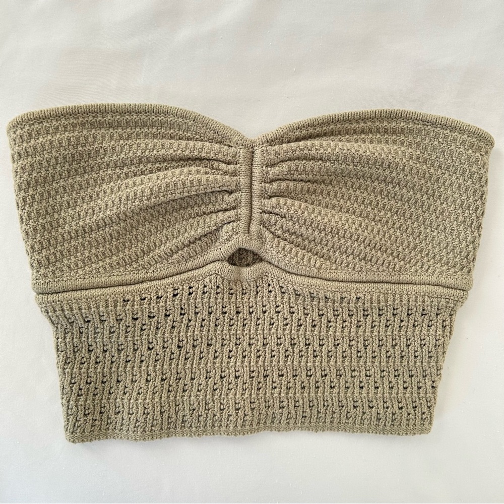 American Eagle Sage Green Knit Crop Top